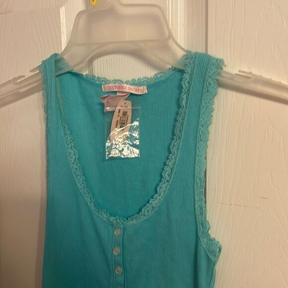 Victoria’s Secret Ribbed Tank Top Aqua Size XSmall NWT - Picture 1 of 7